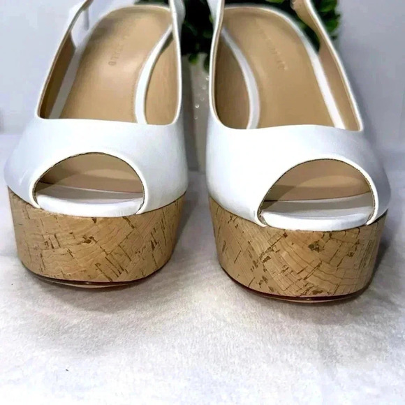 Veronica Beard SZ 11 White Dalí Peep toe Wedges Platform - Picture 5 of 10